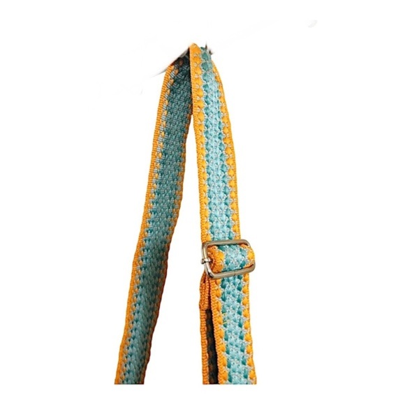 Vintage Havana perforated peach ombre   crochet adjustable strap crossbody bag‎ - Picture 10 of 15